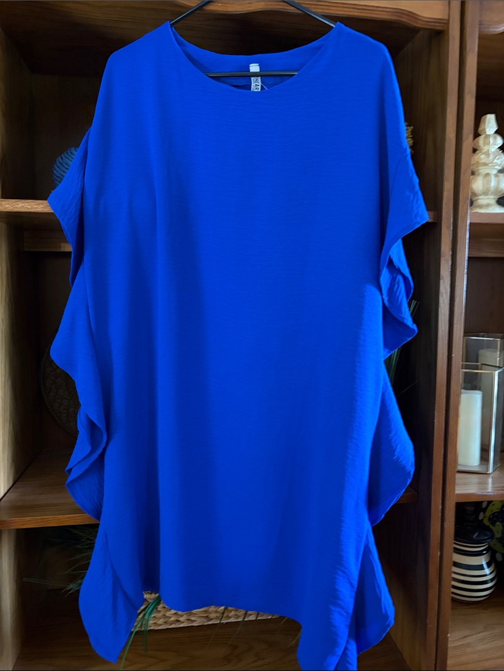 Bright Blue Ruffle-Side Dress NWT